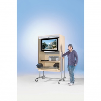 Flat-Screen-Schrank fahrbar, bis 40 Zoll Diagonale, Höhe 189 cm, 108x60 cm (B/T) 